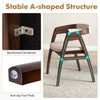 Bamboo upholstered dining chair with curved back, A-shaped structure, and anti-slip foot pads for stability and comfort.
