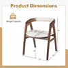 Bamboo upholstered dining chair with curved back, walnut finish, dimensions 20" seat height, 330 lbs weight capacity.