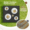 Outdoor wicker bar table set with hidden storage, featuring a rustproof PS tabletop and ergonomic footrest for comfort.