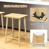 Natural rubber wood bar stool with footrest and anti-slip pads, designed for stability in home bar settings.