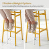 Footrest height options for bar stools, showing 10" and 11" settings for customized comfort and ergonomic seating.