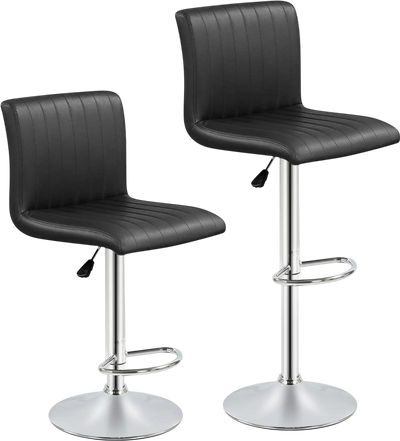Costway Adjustable Swivel Bar Stools Set of 2 with Back Footrest 56249653 New