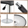 Close-up of adjustable swivel barstool features, including chrome-finished base, SGS-certified gas lift, and anti-slip.