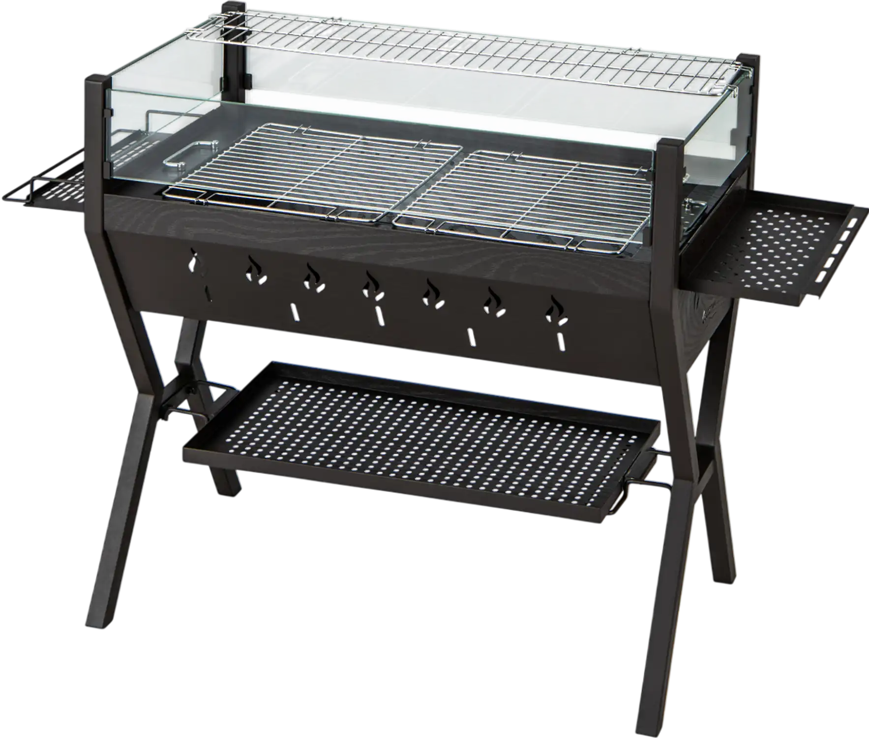 Costway Charcoal Barbecue Grill with Wind Guard Seasoning Racks 36419582 New