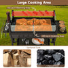 Large barbecue charcoal grill with 280 sq.in. cooking area, stainless steel grates, and side seasoning racks for.