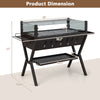 Barbecue charcoal grill with wind guard, featuring 280 sq.in. grilling area and side seasoning racks for outdoor.