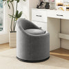Barrel Chair with Storage 360° Swivel Upholstered Vanity Chair-Gray - Gallery View 1 of 10