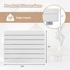 Dimensions of the waterproof HIPS bath spa shower mat in white, featuring a slatted design and 330 lbs weight capacity.