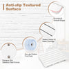 White waterproof HIPS bath spa shower mat with anti-slip foot pads and slatted design for quick drying and safety.