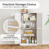 Bathroom cabinet with two spacious cabinets and 5-position adjustable shelves for versatile storage solutions.