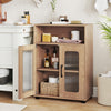 Bathroom Cabinet Freestanding Cabinet with 2 Doors and 3-Level Adjustable Shelf-Natural - Gallery View 1 of 10