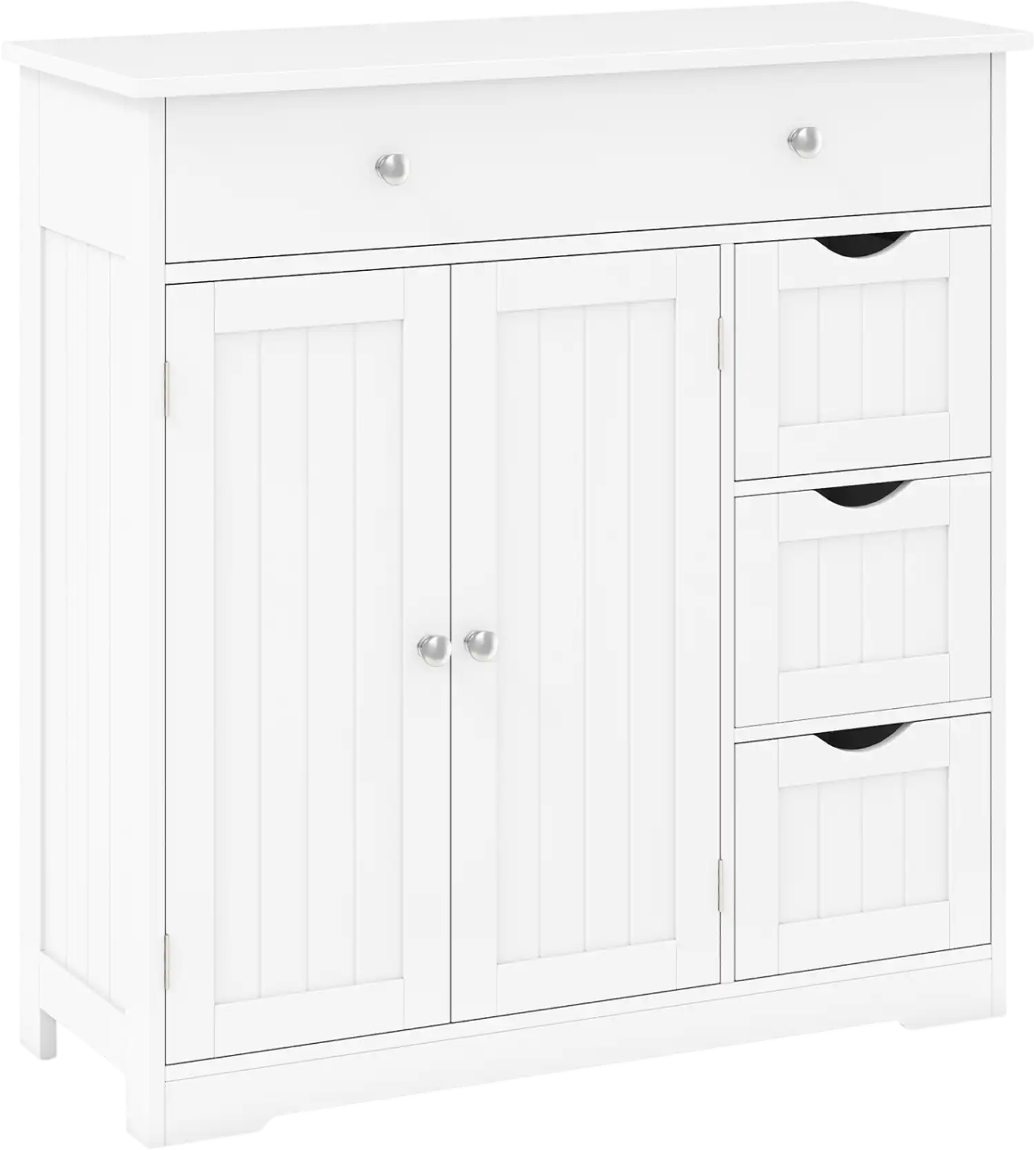 Costway Bathroom Floor Cabinet 4 Drawers 2 Doors Adjustable Shelf 17464398 New