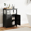 Bathroom Floor Cabinet Freestanding Storage Organizer with Open Compartment-Black - Gallery View 1 of 10