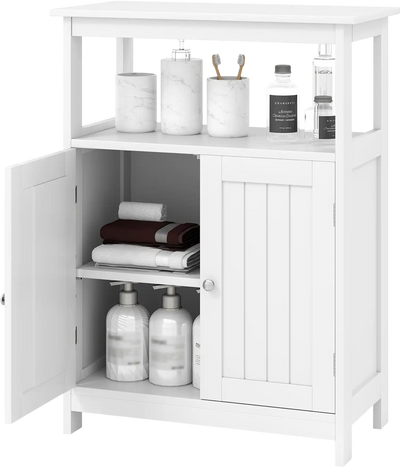 Costway Bathroom Floor Storage Cabinet Freestanding Organizer Open Compartment 421865973 New