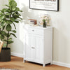 Bathroom Floor Cabinet Freestanding Storage Organizer with 2 Doors-White - Gallery View 1 of 10