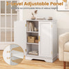 Bathroom floor storage cabinet in white with 2 doors and adjustable shelves, perfect for organizing various items.