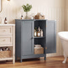 Bathroom Floor Storage Double Door Cupboard Cabinet-Gray - Gallery View 1 of 10