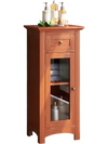 Brown bathroom storage cabinet with a tempered glass door and elegant design, perfect for organizing toiletries and.
