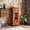Bathroom Freestanding Storage Cabinet with Single Glass Door-Brown - Gallery View 1 of 10