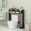 Bathroom over the toilet storage organizer in black with adjustable shelves and ample space for essentials.