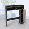 Bathroom over the toilet storage organizer dimensions with adjustable shelves in black for efficient space utilization.