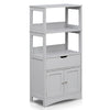 Bathroom Storage Cabinet with Open Shelves and Drawer-Gray - Gallery View 1 of 1