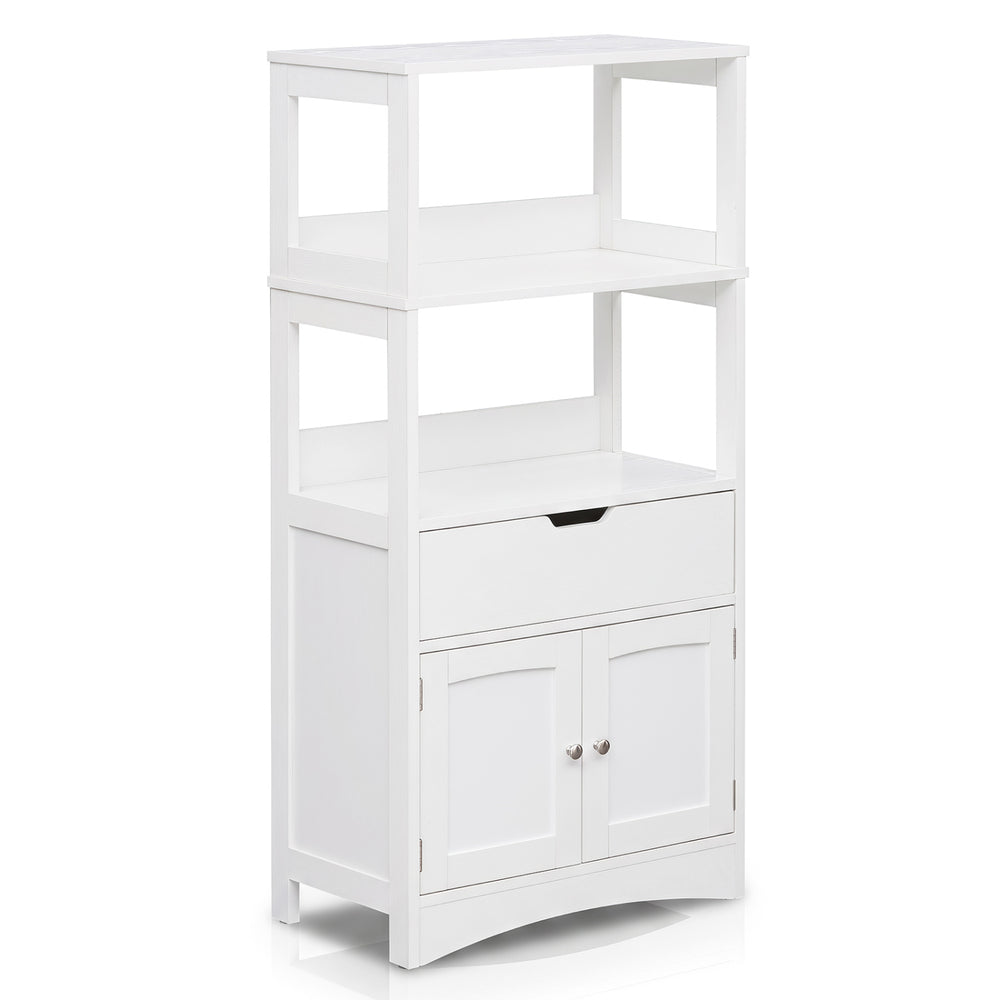 Bathroom Storage Cabinet with Open Shelves and Drawer-White - Gallery View 1 of 1