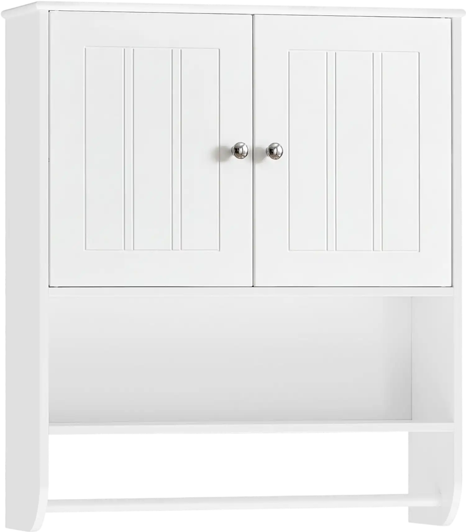 Costway Bathroom Wall Cabinet Towel Bar Open Adjustable Shelf 24865413 New