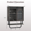 Bathroom wall cabinet dimensions with sliding barn door, metal hanging bar, and 3 hooks for organized storage.