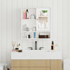 Bathroom wall mount mirror cabinet organizer in white with adjustable shelves and high-definition mirrors for stylish.
