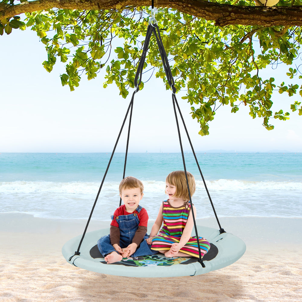 40 Inches Saucer Tree Swing with Adjustable Hanging Ropes and 900D Oxford Fabric-Forest - Gallery View 1 of 10