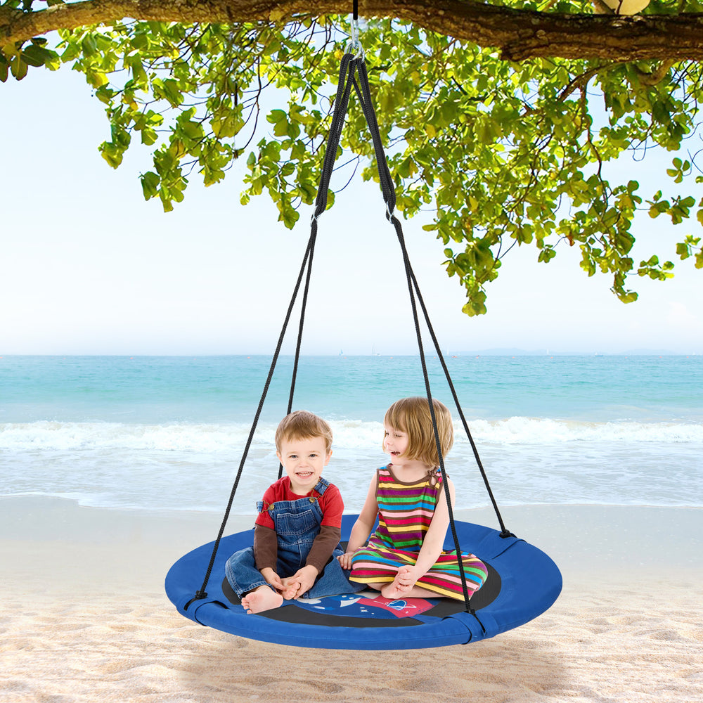 40 Inches Saucer Tree Swing with Adjustable Hanging Ropes and 900D Oxford Fabric-Rocket - Gallery View 1 of 10