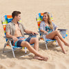 Beach Chairs Set of 2 Portable Folding Backpack Recliners with 5-Position Backrest and Padded Headrest-Yellow - Gallery View 1 of 10