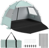 Beach tent sun shelter in green with UPF50+ protection, spacious interior, and extended canopy for family comfort.