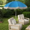 6.5 FT Beach Umbrella with Fringe Outdoor Tassel Umbrella with Push Button Tilt-Navy - Gallery View 1 of 10
