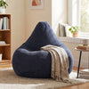 Bean Bag Chair for Adults Accent Lazy Sofa with Skin-friendly Corduroy Cover and Soft Sponge Filling-Blue - Gallery View 1 of 10
