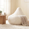 Bean Bag Chair for Adults Accent Lazy Sofa with Skin-friendly Corduroy Cover and Soft Sponge Filling-Off White - Gallery View 1 of 10