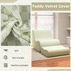 Bean bag chair with ottoman in green teddy velvet, featuring a chessboard pattern and machine-washable covers for easy.