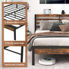 Full/Queen size bed frame with storage headboard, metal slats, and charging station, perfect for organized bedrooms.