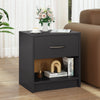 Bedside Table Nightstand with Drawer and Open Storage Shelf-Gray - Gallery View 1 of 10
