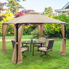 10 x 12 Feet Gazebo Replacement Top with Air Vent and Drainage Holes-Beige - Gallery View 1 of 10