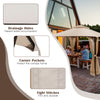 Beige 10x12 feet gazebo replacement top featuring drainage holes, corner pockets, and tight stitches for outdoor.
