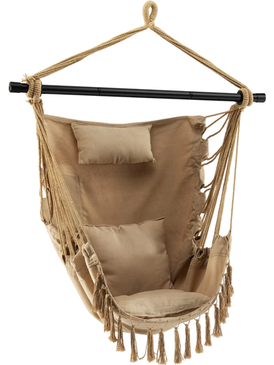 Costway Hanging Rope Swing Chair w/ Pillow Cushions 15973240 New