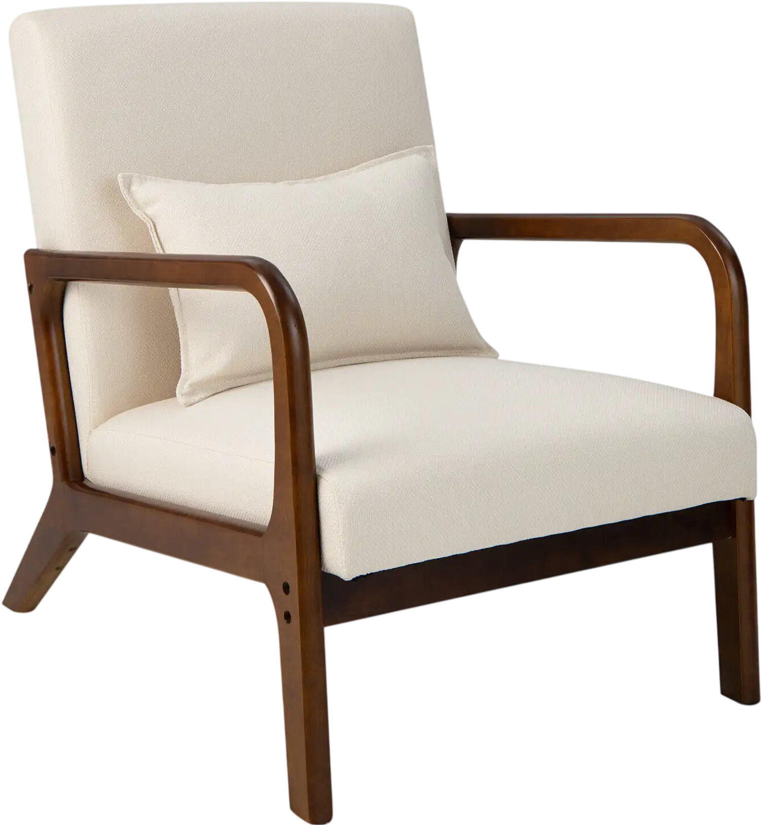Costway Modern Accent Chair Rubber Wood Frame Lumbar Pillow 34895672 New
