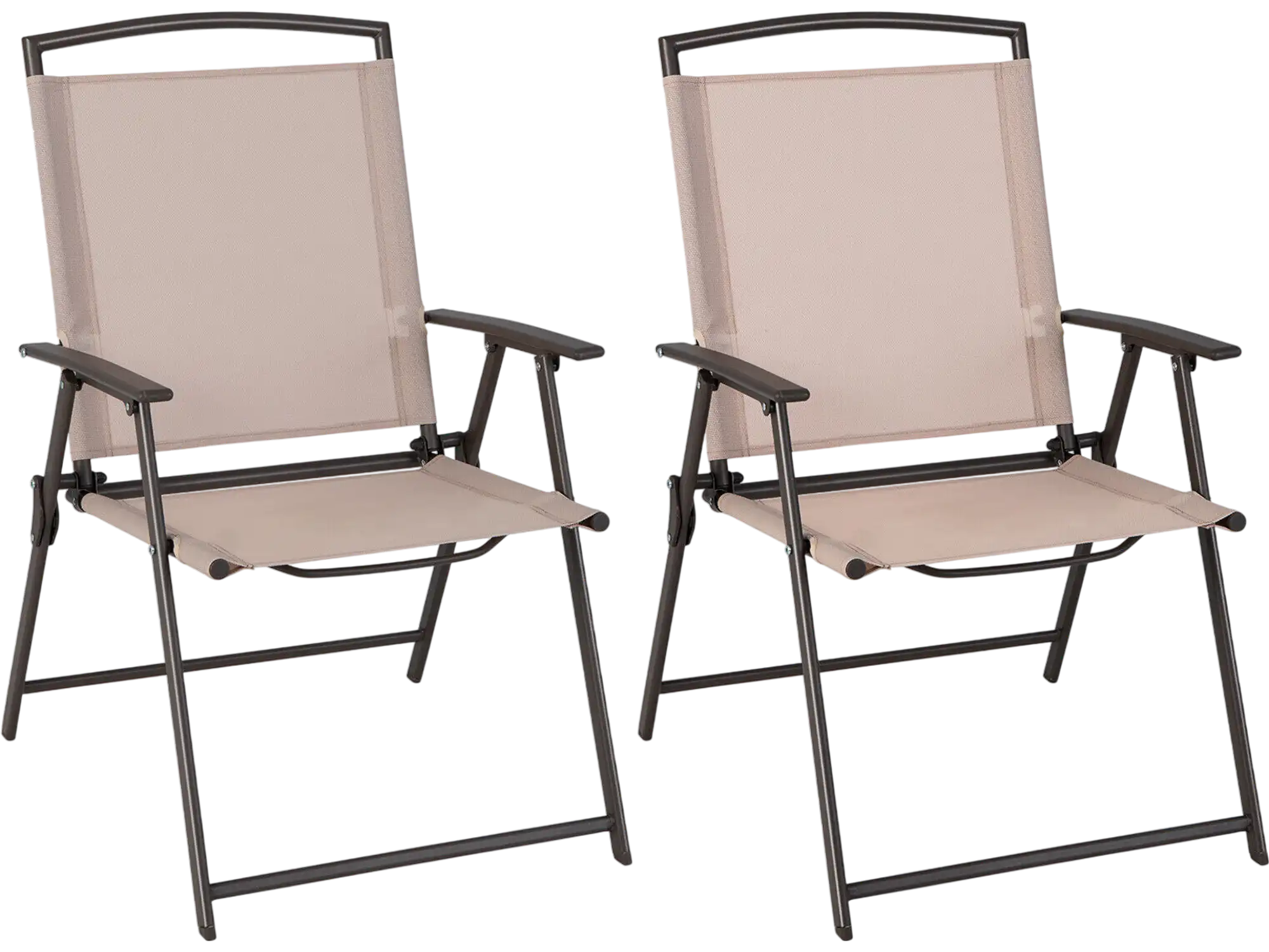 Costway Set of 2 Patio Dining Chairs with Armrests Beige 21567389 New