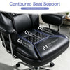 Contoured seat support zones on the black Big and Tall Executive Office Chair enhance comfort and reduce pressure.