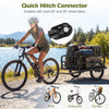 Heavy-duty bike cargo trailer with universal hitch, designed for various bikes, ideal for camping and shopping.