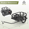 Heavy-duty bike cargo trailer dimensions with a robust metal frame, 220 lbs capacity, and universal hitch for versatile.