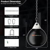 18-inch heavy punching water bag in black with adjustable chain, designed for home and gym use, max weight 110 lbs.