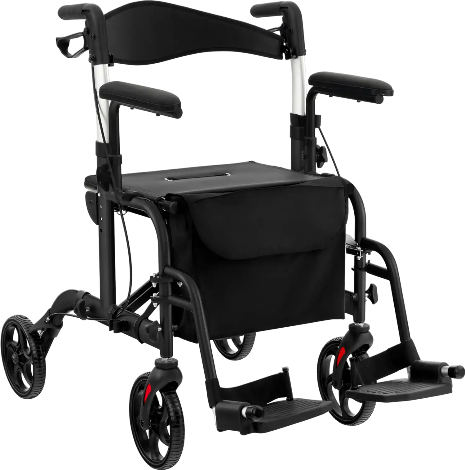Costway 2-in-1 Folding Rollator Walker Adjustable Handles Reversible Backrest 03782154 New
